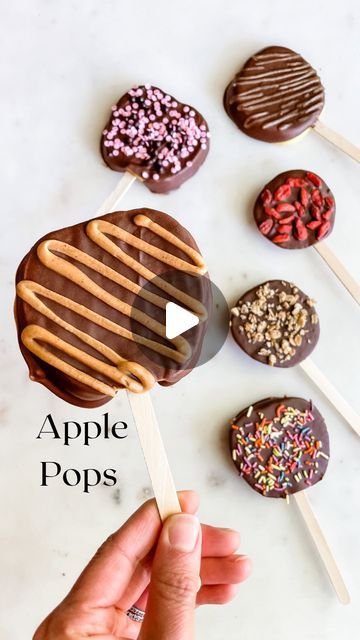 Stephanie Niemis on Instagram: "These Apple Pops are a fun treat to make with the kids! All you need is an apple, chocolate, and your favorite toppings! They have become a fall favorite here!

✨Apple Pops✨
Ingredients:
🍎 1 large apple
🍎 1/2 cup dark chocolate, melted
🍎 favorite toppings: nut butter, caramel sauce, sprinkles, dried fruit, granola, chopped nuts, etc
🍎 6 popsicle sticks
Directions:
1. Slice 2-3 slices to the left and right of the stem (they should be about 1/2 in wide so the popsicle stick can go through without breaking the slice).
2. Use a knife to make a small slit at the bottom of each slice. Then insert a popsicle stick through the slit.
3. Dip in melted chocolate, place on a baking sheet lined with parchment paper, add desired toppings, and place in the fridge to ha Butter Caramel Sauce, Apple Pops, Apple Chocolate, Fruit Granola, Stovetop Chicken, Apple Pop, Recipes Skillet, Butter Caramel, Summer Corn Salad