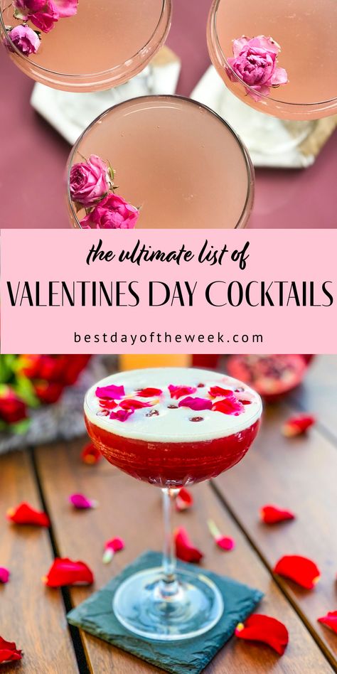 Simple Valentines Day Cocktails, Valentines Day Cocktails Vodka, Valentine Cocktail Party, Big Batch Valentine Cocktails, Valentine’s Day Cocktails Tequila, Love Themed Cocktails, Valentines Theme Cocktails, Easy Galentines Cocktails, Gin Valentines Cocktail