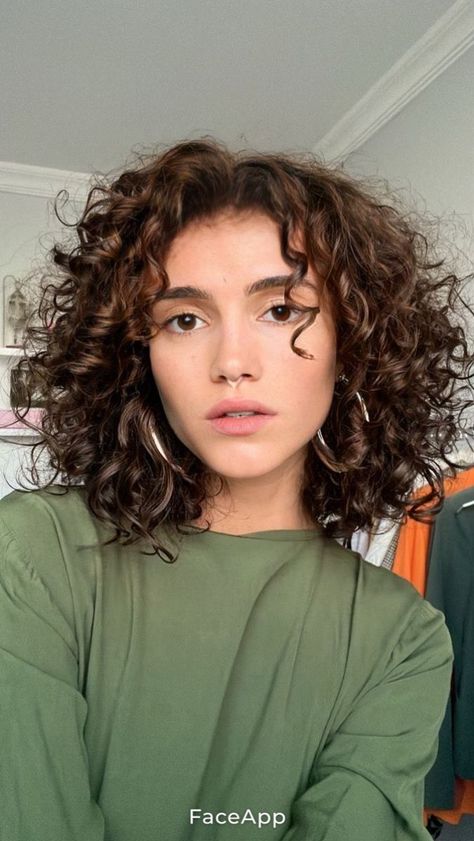 Short Hair Curly Haircuts, Biracial Short Curly Hair, Short Loose Curly Haircuts, Short Wavy Hair Middle Part, Curly Haircut Short Layers, 3b Curly Short Haircut, Short Haircuts Without Bangs, Short Curly Hairstyles Round Face, Curly Lob Haircut Shoulder Length