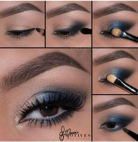 Blue Eye Makeup Pictures, Eye Makeup Steps, Makijaż Smokey Eye, Eye Makeup Designs, Bond Paper, Makeup Eye Looks, Blue Eyeshadow, Eye Makeup Tips, Blue Makeup