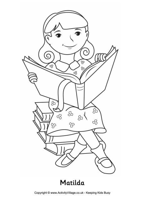 Matilda colouring page Matilda Activities, Matilda Party, Roald Dalh, Joey Scouts, Roald Dahl Characters, Ronald Dahl, Roald Dahl Day, Matilda Roald Dahl, Roald Dahl Books