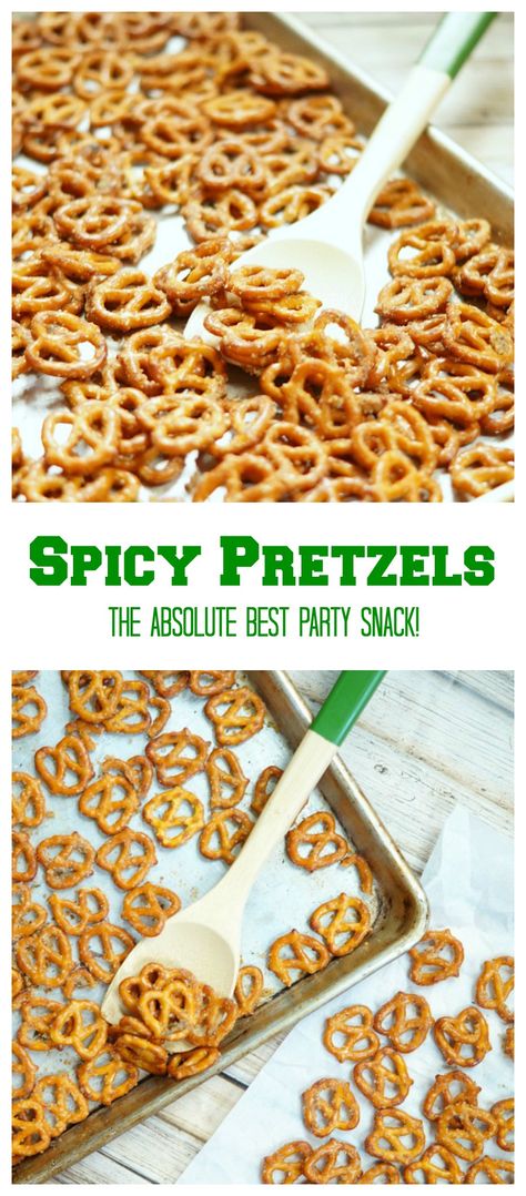 Party Pretzels, Ranch Chex, Spicy Pretzels, Seasoned Pretzels, Pretzel Snacks, Snack Mixes, Pretzels Recipe, Snack Mix Recipes, Party Snack