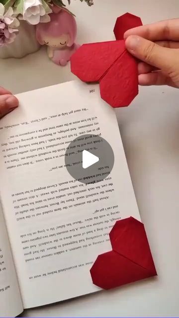 #osmcrafts on Instagram: "DIY heart shaped bookmark 🔖  . . . © - DM for credit or removal  . .  #foryou #explore #explorepage #wrapping  #diy #diycrafts #ribbon #gift #giftwrapping #craft #papercrafts  #reels  #craftvideos #feelitreelit #reelitfeelit" Paper Bookmarks Heart, Paper Heart Bookmark Tutorial, Easy Origami Heart Bookmark, Heart Shaped Bookmarks Diy, Origami Heart Bookmark Tutorial, Sticky Note Bookmarks Diy, Kids Bookmarks Diy, Folded Bookmark, Heart Shaped Bookmarks