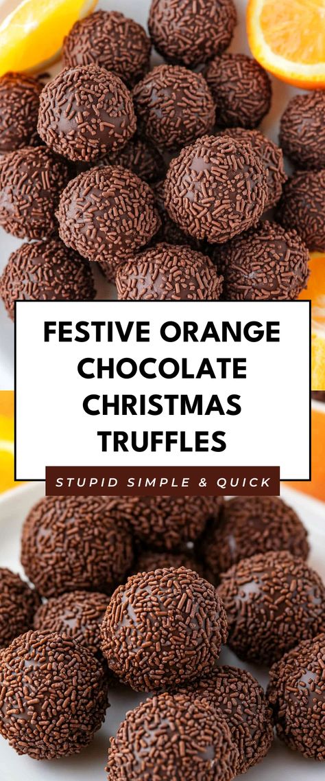 Image for Festive Orange Chocolate Christmas Truffles Christmas Peanut Butter Truffles, Chocolate Covered Orange Cream Candy, Orange Chocolate Truffles, Dark Chocolate Orange Truffles, Chocolate Truffles Christmas, Christmas Truffles Recipe, Holiday Truffle Recipes, Chocolate Orange Truffles Recipe, Christmas Chocolate Truffles