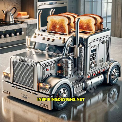 These Semi-Truck Toasters Are the Ultimate Kitchen Upgrade for Truck Lovers Toaster On Kitchen Counter, Ocean Ideas, Morning Toast, Amazing Bedroom Designs, Ultimate Kitchen, Built Truck, Toasters, Kitchen Utilities, Kitchen Upgrades