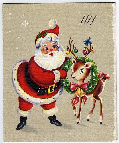 we have vintage, retro & artisan Christmas cards Christmas Whimsy, Christmas Card Images, Winter Elements, Retro Christmas Cards, Reindeer Card, Rose Paper, Upcycling Projects, Kitsch Christmas, Christmas Postcards