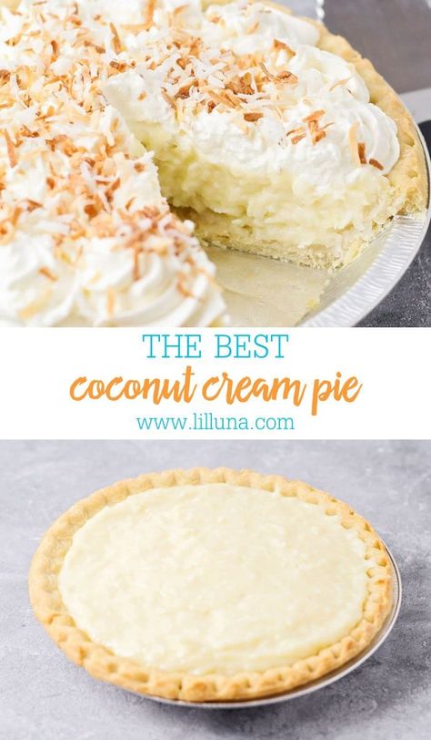 The Best Coconut Cream Pie, Coconut Creme Pie, Pie Coconut, Coconut Cream Pie Easy, Best Coconut Cream Pie, Coconut Pie Recipe, Coconut Cream Pie Recipes, Dessert Oreo, Homemade Custard