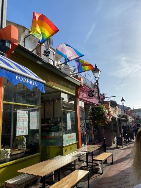 #pride #brighton #transflag Brighton Aesthetic, Besties Summer, Uni Motivation, Brighton Pride, Imaginary Places, Brighton Lanes, Brighton England, Trans Flag, Where To Live