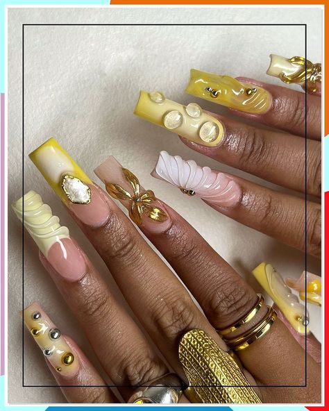 Get ready to elevate your summer style with our collection of 10 stunning vacation nail ideas! From vibrant colors to intricate designs, these nail inspirations are perfect for your next getaway. Whether you’re lounging on the beach or exploring a new city, these chic nail art ideas will make your hands the center of attention. Discover how to express your unique style and embrace the summer vibes with these must-try vacation nail ideas. Brunch Nails, Yellow Nails Summer, Vacation Nail Ideas, Jungle Nails, Yellow Summer Nails, Nails Aesthetics, Nails Back To School, Nails Vacation, Nails Unique