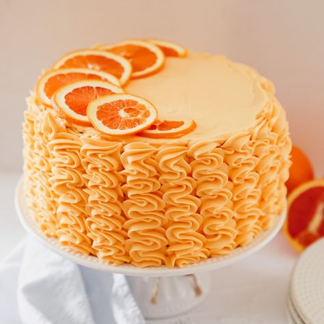 Orange Creme Cake, Dream Cicle Cake, Candied Orange Cake, Orange Cakes Birthday, Orange And Yellow Cake, Homemade Orange Cake, Orange Cake Design, Orange Dreamsicle Cake Recipe, Orange Dreamsicle Cake