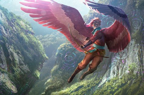 ArtStation - Avian Human Wings, Winged People, Fire Magic, Bird People, Wings Drawing, Wings Art, Mystical World, Fantasy Male, Fantasy Creatures Art