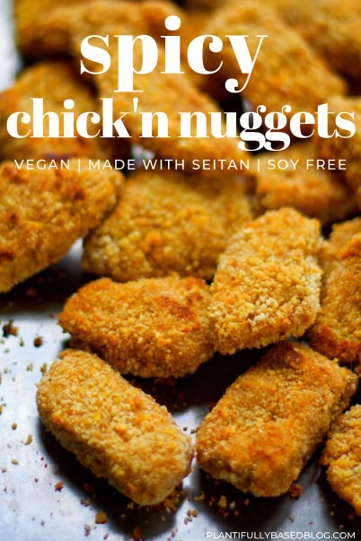 Spicy Chicken Nuggets, Seitan Chicken, Vegan Chicken Nuggets, Tofu Marinade, Seitan Recipes, Homemade Chicken Nuggets, Chicken Nugget Recipes, Nuggets Recipe, Vegan Chicken