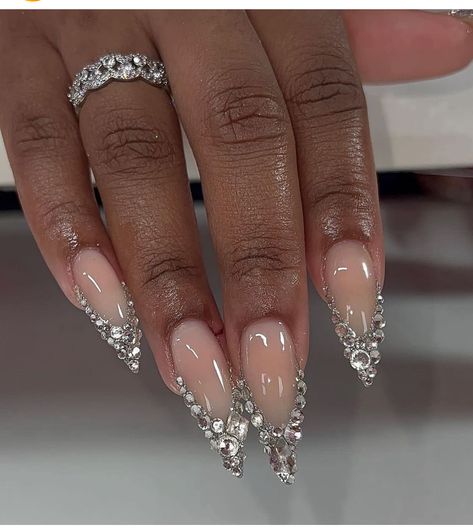 Nails 777, 777 Design, Pink Stiletto Nails, Stiletto Shaped Nails, Holiday Nail, Pearl Nails, January 3, Diamond Nails, Crystal Nails