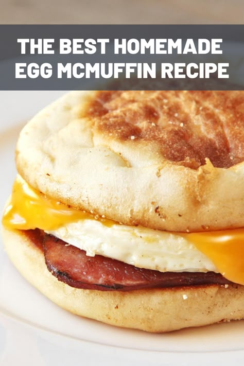 Egg Mcmuffin Recipe, Mcdonalds Recipes, Egg Mcmuffin, Egg Benedict, Breakfast Sandwich Recipes, Egg Muffins, Breakfast Sandwiches, Dinner Meals, Taco Bell