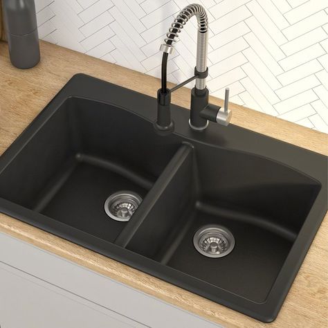 Kitchen Sink Remodel, Dapur Rustic, Best Kitchen Sinks, Double Kitchen Sink, Drop In Kitchen Sink, Black Kitchen Sink, Double Bowl Kitchen Sink, Power Clean, Double Basin