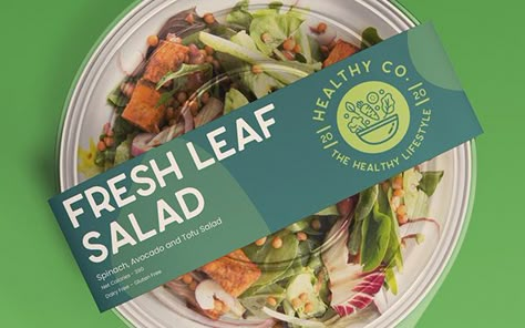 Salad Sticker Design, Catering Sticker Design, Salad Label Design, Salad Box Packaging, Salad Packaging Design, Meal Packaging Design, Salad Branding, Salad Stop, Salad Logo