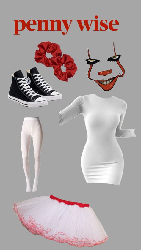 Pennywise Outfit, Pennywise Halloween Costume, Pennywise Costume, Halloween Costumes And Makeup, Strawberry Soda, Halloween Coustumes, Diy Halloween Costumes For Women, Halloween Costumes For Women, Halloween Costumes Friends