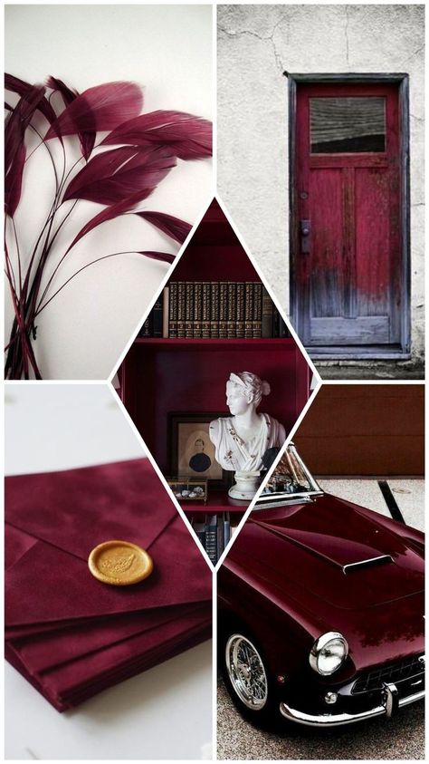 Color Palette Burgundy, Maroon Color Palette, Burgundy Colour Palette, Burgundy Aesthetic, Burgundy Colour, Honeymoon Destination Ideas, Gold Color Palettes, Bold Color Palette, Colour Board