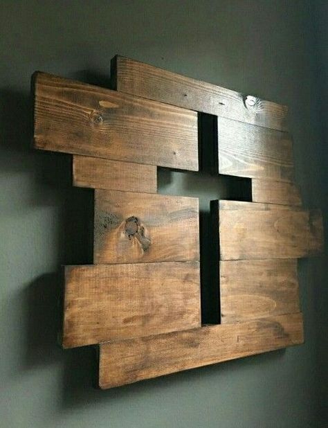 Diy Wall Cross, Rustic Cross Wall Decor, Fall Woodworking Projects, Wooden Crosses Diy, Wood Crosses Diy, Crosses Diy, Church Wall Decor, Wooden Cross Crafts, Rustic Wood Cross