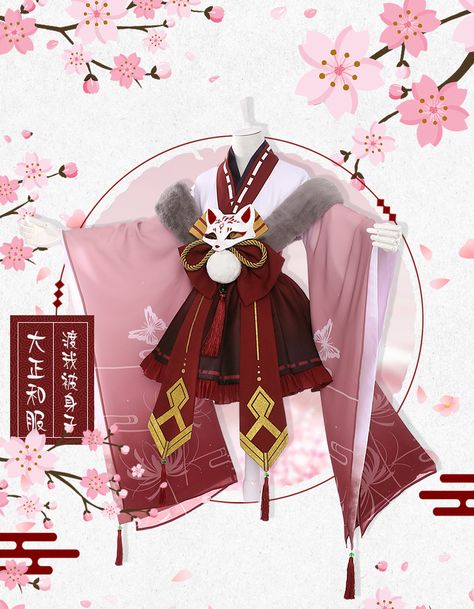 Kimono Cosplay, Red Nail Art Designs, Punk Style Outfits, Genshin Oc, Kimono Design, Clothing Design Sketches, Anime Inspired Outfits, Cartoon Outfits, Fashion Design Drawings