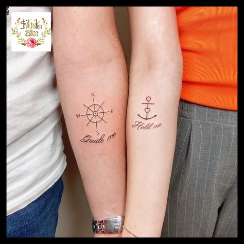 Matching Holiday Tattoos Couples, Couple Tattoos Beach, Small Couple Tattoos With Meaning, Couple Tattoos With Meaning, Tattoo Ideas Unique Meaningful, Unique Couple Tattoos, Tattoos Beach, Fingerprint Heart Tattoos, Married Couple Tattoos