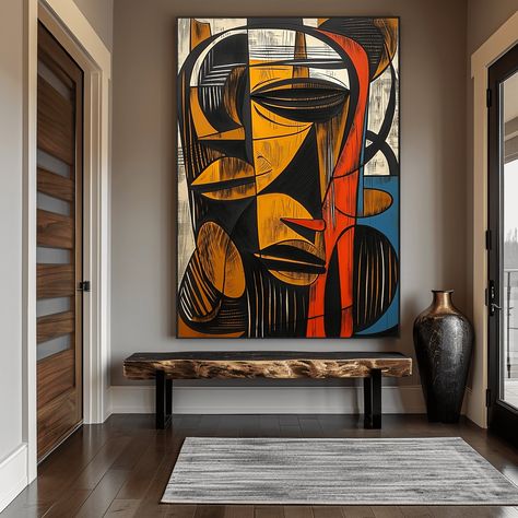 African Abstract Art, African Home, Afrikaanse Kunst, African Home Decor, Poster Abstract, African Decor, Masks Art, Unframed Wall Art, African Culture