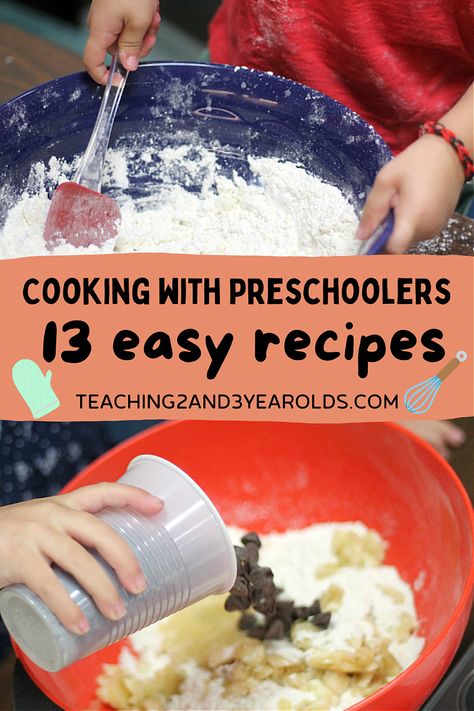 Cooking with kids can be fun when you have easy and delicious recipes! This collection is filled with favorites that can be done at home or in the classroom! #cooking #kids #preschool #recipes #easy #home #classroom #teaching2and3yearolds Preschool Cooking Activities, Cooking With Preschoolers, Preschool Recipes, Classroom Cooking, Baking With Toddlers, Cooking With Kids Easy, Kid Cooking, Cooking With Toddlers, Preschool Cooking