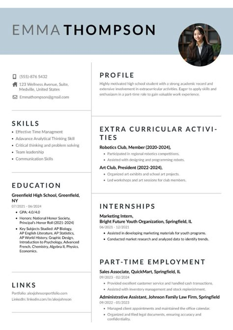 4+ High school resume for a first job| Instaresume High School Resume Template, Resume Skills List, First Job Resume, Canva Resume Template, Teen Resume, Resume Template Creative, Writing A Resume, Resume Template Download, High School Resume