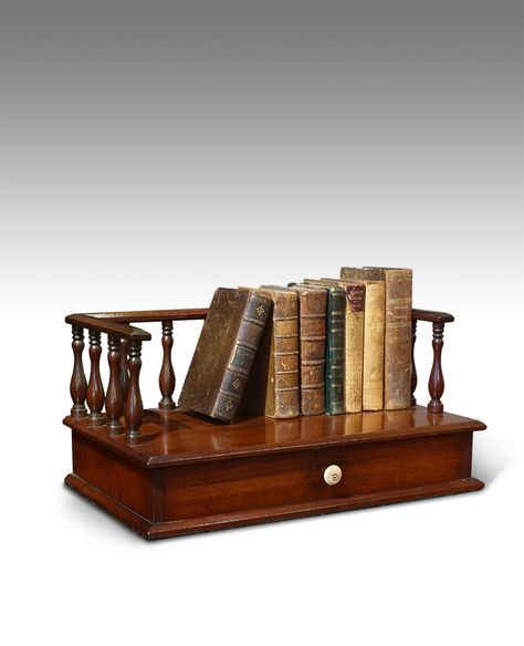 Antique Desktop Book-stand Small Vintage Bookshelf, 19th Century Antiques, Book Stand Ideas, Old Wooden Furniture, Books Stand, Antique Things, Regency Furniture, Antique Bookcase, Antique Shelves