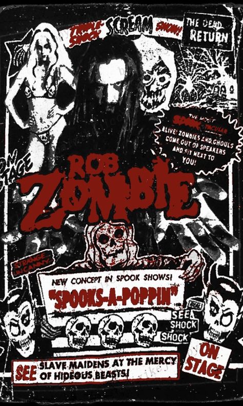 Rob Zombie Poster, Punk Bands Posters, Zombie Poster, Carpathian Forest, Alt Posters, Zombie Wallpaper, Grunge Posters, Goth Bands, Posters For My Room