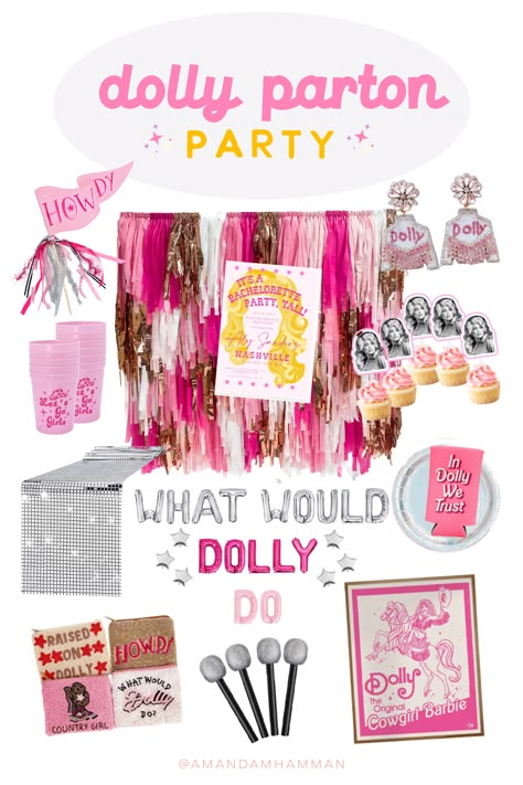 Dolly Parton 40th Birthday, Dolly Parton Second Birthday, Dolly Christmas Party, Dolly Parton 30th Birthday, Dolly Parton Party Favors, Dolly Themed Party, Dolly Parton Birthday Party Decorations, Dolly First Birthday, Dolly Parton 21st Birthday