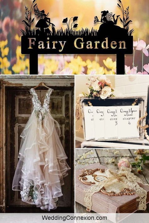 Make your fairy garden wedding decor look like it’s straight out of a storybook and create an unforgettable day for you and your guests. Visit us at WeddingConnexion.com for inspiration and tips you need to bring your unique, enchanted fairy garden wedding to life. Fairy Tail Theme Wedding, Diy Fairy Wedding, Cottage Garden Wedding Theme, Simple Fairy Wedding, Enchanted Fairy Wedding, Fairy Garden Wedding Ideas, Fairy Wedding Decor, Fairy Inspired Wedding, Fae Party