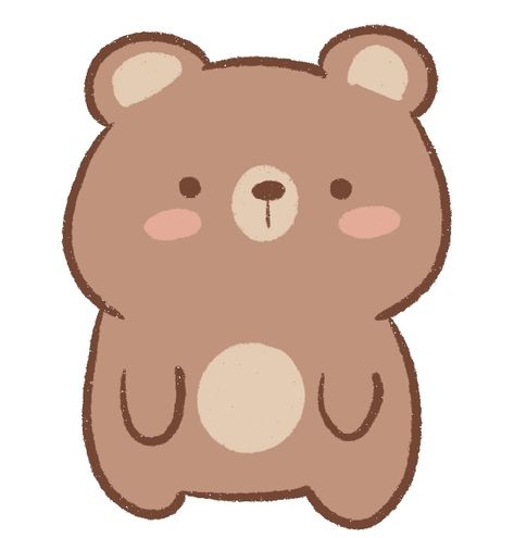 Cute Easy Characters To Draw, Drawing Cute Animals Easy, Cute Easy Bear Drawing, How To Draw Cute Bear, Bear Drawings Cute, Cute Simple Bear Drawing, Cute Drawings Bear, How To Draw Cute Drawings, Drawing A Bear