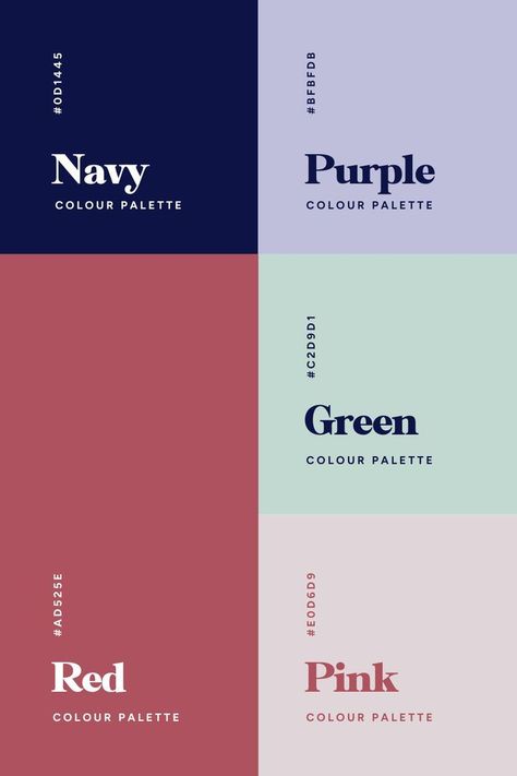 Mystical color palette for coaches + branding inspiration Color palette image featuring Navy, Purple, Green, Red, and Pink with their respective hex codes. | Sky Rye Design Color Palette Powerpoint, Color Palettes Design, Modern Website Color Palette, Spiritual Color Palette, Mystical Color Palette, Cool Colors Palette, Four Color Palette, Cool Tone Palette, Cute Color Palettes