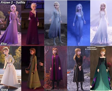 Anna and Elsa Frozen 2 Lovely Outfits. Anna Frozen All Outfits, Anna And Elsa Outfits, Disney Frozen Outfits, Anna Frozen 2 Outfit, Frozen Anna Outfit, Anna Outfits Frozen, Elsa Dress Frozen 2, Elsa Frozen 2 Outfit, Frozen 2 Outfits