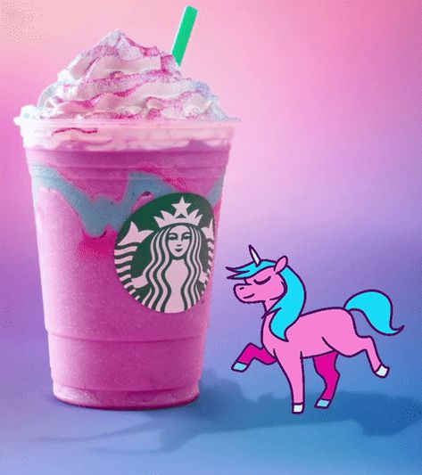 Unicorn Starbucks Drink Recipe, Kawaii Starbucks, Unicorn Frappuccino Starbucks, Starbucks Secret Menu Drinks Frappuccino Unicorn, Unicorn Frappe Starbucks, Unicorn Frappuccino, Unicorn Coffee, Starbucks Frappuccino, But First Coffee