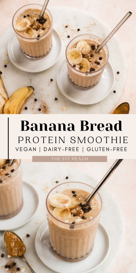 Protein Banana Bread, Almond Butter Smoothie, Free Smoothie Recipes, Banana Protein Smoothie, Best Protein Shakes, Healthy Fruit Smoothies, High Protein Smoothies, Fruit Smoothie Recipes Healthy, Banana Smoothie Healthy