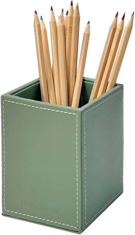 Amazon.com: UnionBasic Square Pens Pencils Cup Holder Desk Stationery Organizer, Selected Faux Leather, Malachite Green : Office Products Green Pencil Case With Pen Holders For Organization, Green Organizer With Pen Holders For Daily Use, Playful Stationery With Pen Holders For Everyday Use, Green Stationery With Pen Holders, Modern Rectangular Stationery With Pen Holders, Pencil Cup Holder, Green Pencil, Stationery Organizer, Pencil Holders