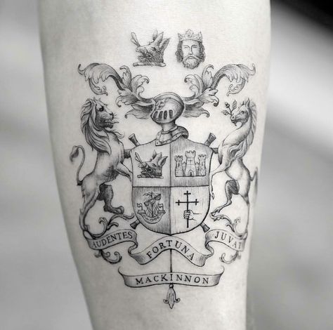 Detailed shield tattoo lion and horse king Heart Rate Tattoo, Family Crest Tattoo, Bible Quote Tattoos, Elephant Family Tattoo, Oz Tattoo, Crest Tattoo, Family Tattoo Ideas, Shield Tattoo, Medieval Tattoo