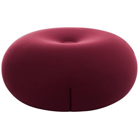 Enrico Baleri Ottoman / Pouf - Tatone Bordeaux & Denis Santachiara Italian Modern Fabric Minimalist Objects, Fur Ottoman, Round Seat Cushions, Pouf Design, Babe Cave, Ottoman Pouf, Flexible Seating, Beautiful Sofas, Reggio Emilia