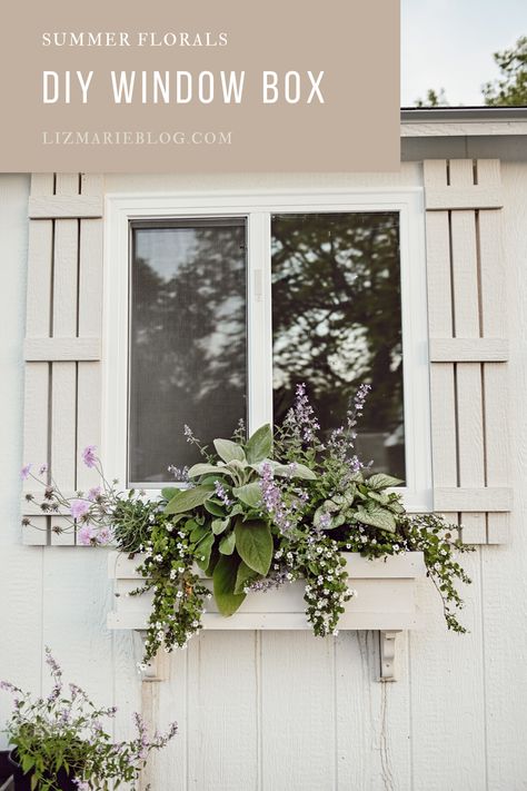 Diy Window Box, Window Box Ideas, Window Boxes Diy, Window Planter, Liz Marie, Liz Marie Blog, Boxes Diy, Window Box Flowers, Box Flowers