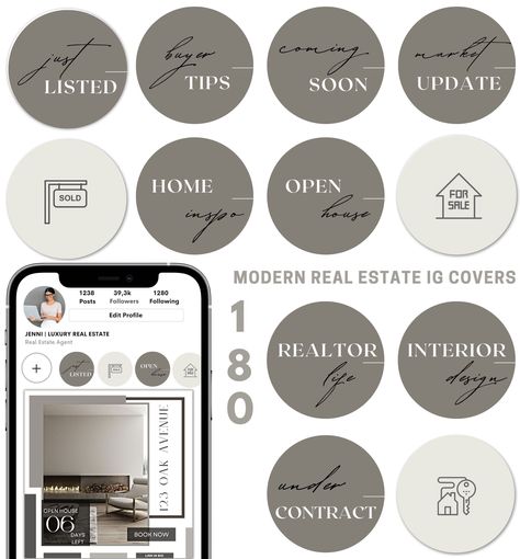 Modern Real Estate Instagram Highlight Icons | Realtor IG Story Icons | IG Highlight Covers | Realtor Graphic Highlight Icons #Instagram_Highlight_Covers_Simple #Instagram_Highlight_Covers_White #Instagram_Highlight_Covers_Blue #White_Instagram_Highlight_Covers https://www.theworldaccordingtome.org/1947184_stunning-instagram-highlight-covers-icons-trendy-aesthetic-designs/?etsy-marketing-agency-simply-social-studio Realtor Highlight Covers, Realtor Instagram Highlight Covers, Realtor Instagram Bio, Realtor Instagram Aesthetic, Real Estate Highlight Covers, Real Estate Instagram Highlight Covers, Realtor Aesthetic, Real Estate Content Ideas, Matching Aesthetic