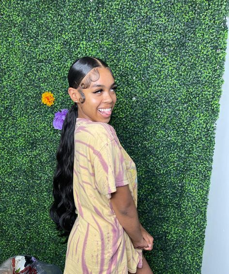 Middle Part Ponytail Edges, Middle Part Sleek Ponytail Weave Curly, Low Straight Ponytail, Low Middle Part Ponytail Weave, Middle Part Slick Back Ponytail Weave, Middle Part Ponytail Weave, Sleek Curly Ponytail, Middle Part Ponytail, Straight Ponytail Hairstyles