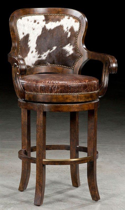 Custom bar or counter stool bar furniture and furnishings 67 Bar Furniture Ideas, Western Bar Stools, Cowhide Bar Stools, Custom Bar Stools, Upscale Bar, Bar Furniture For Sale, Cowboy Bar, Western Bar, Saddle Bar Stools