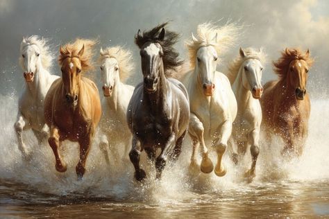 7 Hours Running Painting, Seven Running Horses Painting, 7 Horses Running Painting Full Hd, Lucky Horse Wallpaper, 7 Running Horses Wallpaper Hd, Seven Horses Painting Vastu, Horse Designs Art, Horse Wallpaper For Laptop, Horses Painting On Canvas