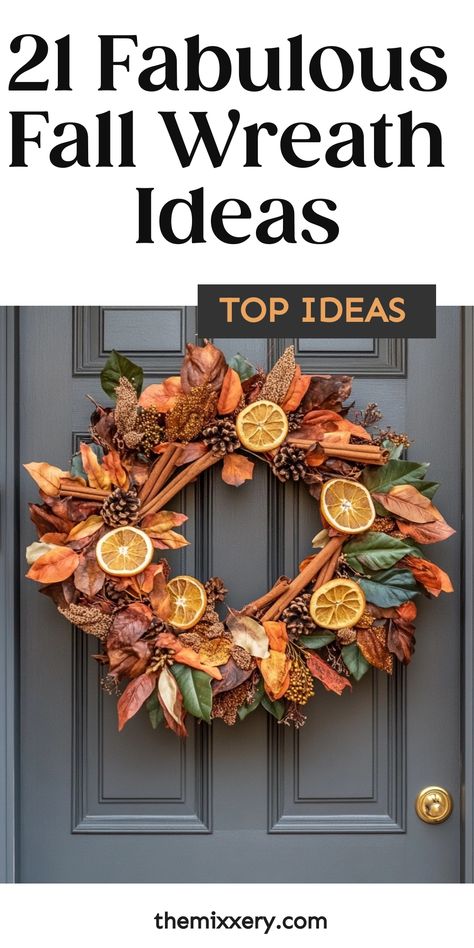 Elevate your fall decor with these stunning fall wreath ideas. From classic autumnal colors to modern and minimalist designs, there's a fall wreath perfect for every style. Add warmth and charm to your front door or interior spaces with these beautiful fall wreaths that will instantly create a cozy seasonal atmosphere in your home. Whether you prefer traditional foliage or unique textures like cotton stems and dried florals, finding the perfect fall wreath has never been easier. Diy Autumn Wreaths, Wreaths Fall, Modern Fall Door Wreaths, Autumn Wreaths Diy, Minimalist Fall Wreath, Fall Wreaths Diy Dollar Stores, Autumn Front Door Decor, Autumn Door Wreath, Diy Fall Wreaths For Front Door