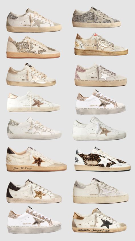 Stockholm Style Shoes, Golden Goose Aesthetic, Golden Goose Style, Stockholm Shoes, Shoes Golden Goose, Shoes For School, Goose Shoes, Shoe Wishlist, Golden Goose Sneakers