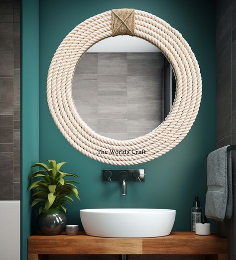 Round mirror with rope