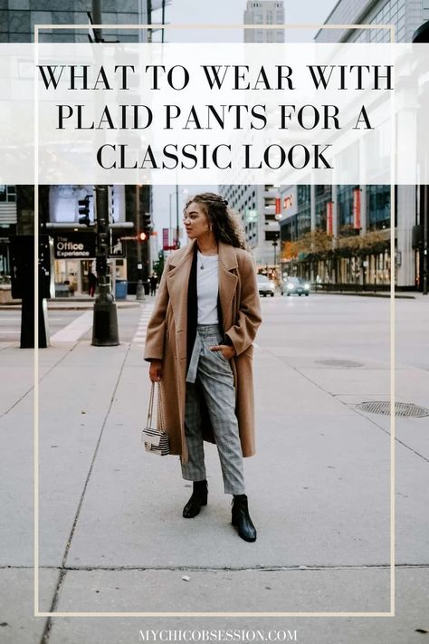 What To Wear With Plaid Pants, Tweed Trousers Outfit, Plaid Pants Outfit Women, Black And White Plaid Pants Outfit, Plaid Pants Outfit Winter, Grey Plaid Pants Outfit, Brown Plaid Pants Outfit, Style Plaid Pants, Gray Hoodie Outfit