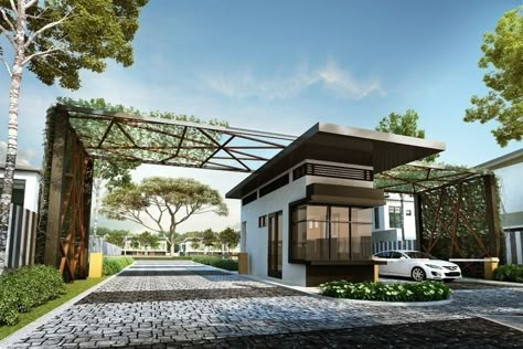 Gated Entrance Guard House Entrance, Guardhouse Design, Guard House Design, Condominium Entrance, Subdivision Entrance, Residential Entrance, Tor Design, Entrance Arch, Gate Entrance